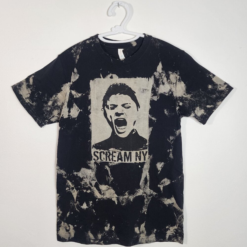 Black t-shirt, wearable art, one-of-a-kind, all-gender/unisex